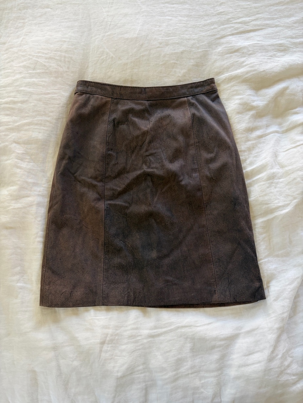 Vintage Brown Leather Mini Skirt